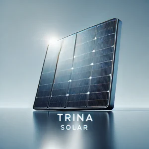 High-quality Trina Solar panels under blue sky, capturing sunlight efficiently with advanced technology and eco-friendly design